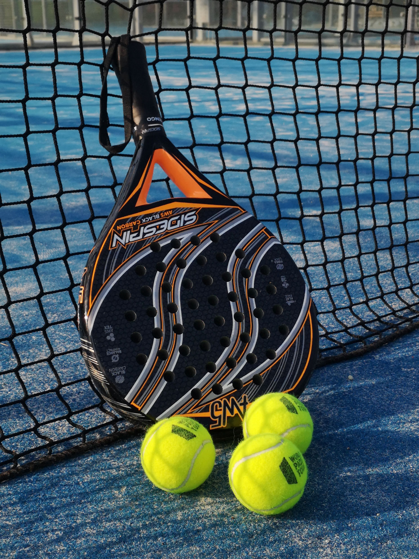 Floodlit indoor padel court